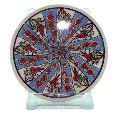 Turkish Ceramic Serigraphy Round Coaster 95 mm - Standart - 2