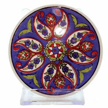 Turkish Ceramic Serigraphy Round Coaster 95 mm - Standart - 4