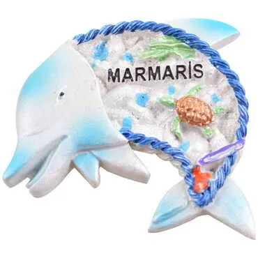Toptan Balık Temalı Taşlı ve Sedefli Polyester Magnet