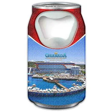 Hotel Themed Customised UV Printed Coca Cola Bottle Shape Plastic Base Bottle Opener 43x80 mm