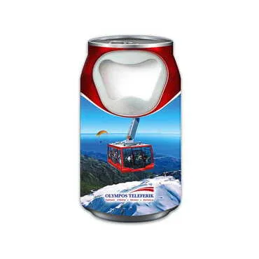 Cable Card Themed Customised UV Printed Coca Cola Bottle Shape Plastic Base Bottle Opener 43x80 mm