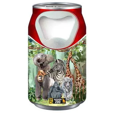 Zoo Themed Customised UV Printed Coca Cola Bottle Shape Plastic Base Bottle Opener 43x80 mm