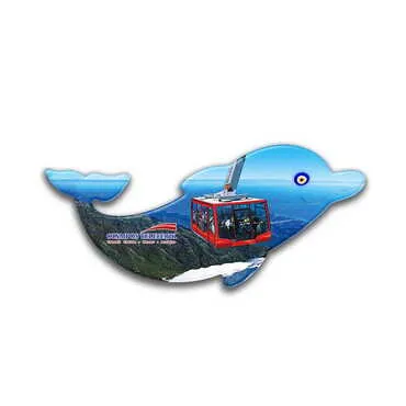 Toptan Teleferik Temalı Uv Baskılı Yunus Şekilli Magnet 110x50 mm
