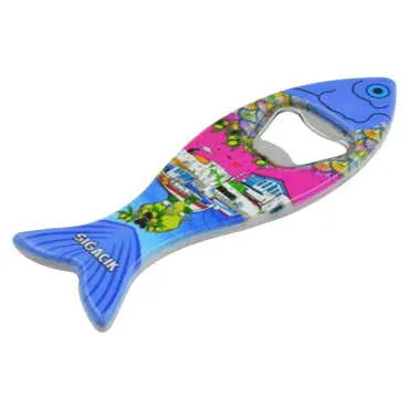 Sığacık Themed Customised UV Printed Fish Shape Printed Plastic Base Bottle Opener 42x130 mm - 2