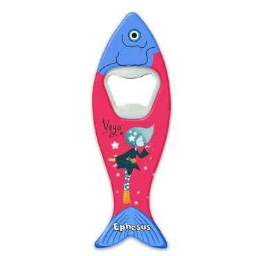 Toptan Tema Park Temalı Myros Balık Açacak Magnet 42x130 mm