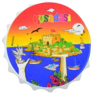 Toptan Kuşadası Temalı Uv Baskılı Küçük Kapak Açacak Magnet 58x15 mm - 3
