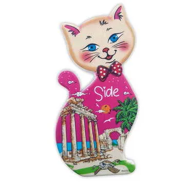 Toptan Özelleştirilebilir Uv Baskılı Kedi Şekilli Magnet 43x87 mm