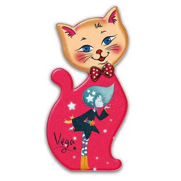 Theme Park Themed Customised UV Printed Plastic Base Cat Shaped Fridge Magnet 43x87 mm