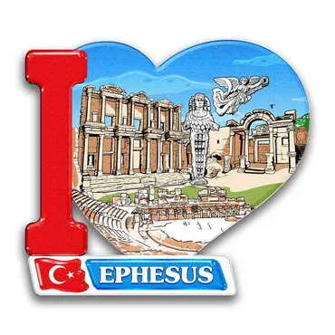 Museum Themed Customised UV Printed Plastic Base Heart Shaped Fridge Magnet 86x62 mm