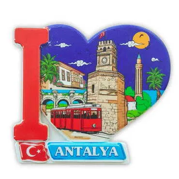 Customazible Customised UV Printed Plastic Base Heart Shaped Fridge Magnet 86x62 mm