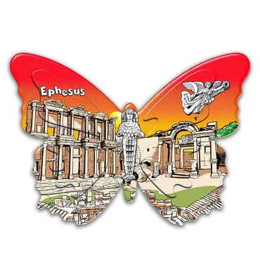 Museum Themed Customised UV Printed Plastic Base Butterfly Shaped Fridge Magnet 80x58 mm