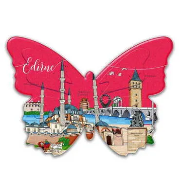 Customazible Customised UV Printed Plastic Base Butterfly Shaped Fridge Magnet 80x58 mm