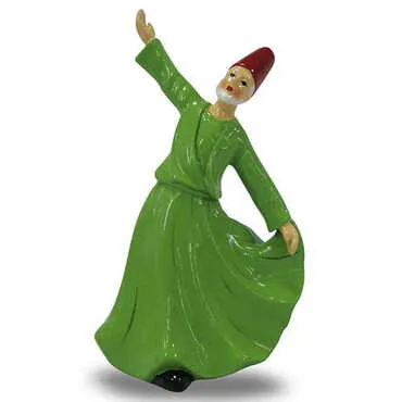 Polyester Whirling Green Dervishes Figurine 11 Cm - Standart