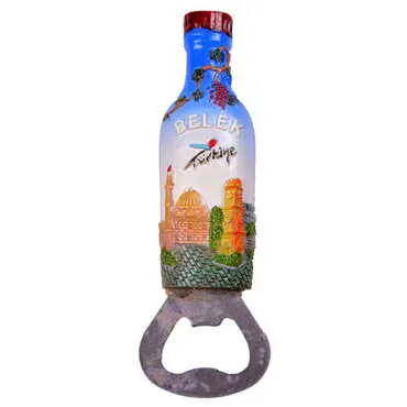 Belek Themed Polyester Bottle Shaped Bottle Opener 30x110 mm