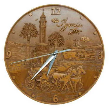 İzmir Themed White Color Polyester Wall Clock - Standart