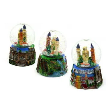 Antalya Themed Polyester Snow Globe 65 mm