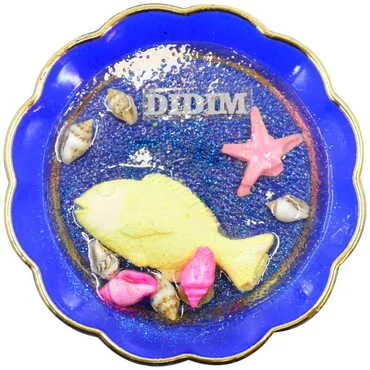 Didim Themed Transparent Polyester Plate Shaped Fridge Magnet