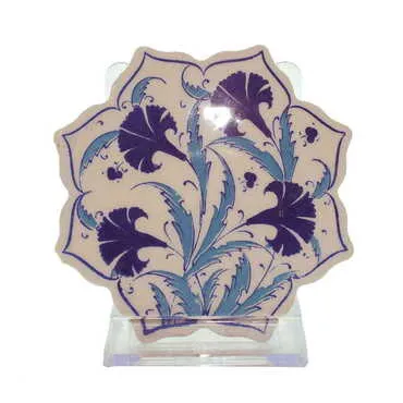 Turkish Ceramic Serigraphy Stary Coaster 103 mm - Standart - 2