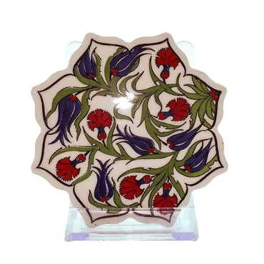 Turkish Ceramic Serigraphy Stary Coaster 103 mm - Standart - 3