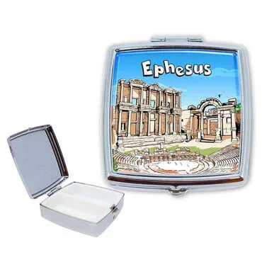 Museum Themed Customised Epoxy Square Pill Box 54x58x18 mm - Standart