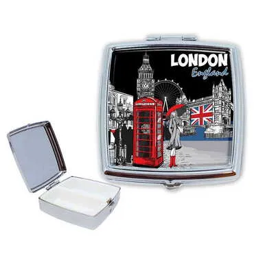 City Themed Customised Epoxy Square Pill Box 54x58x18 mm - Standart - 2