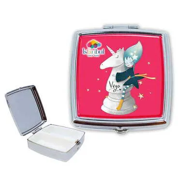 Toptan Tema Park Temalı Myros Metal Kare Hap Kutusu 54x58x18 mm