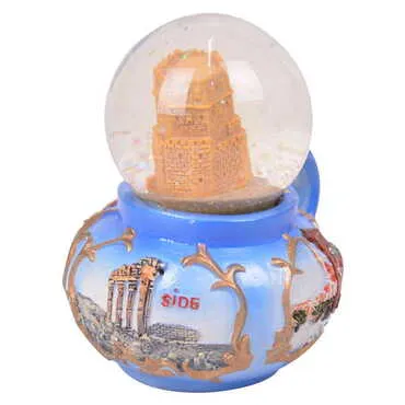 Alanya Themed Polyester Snow Globe 65 mm - PM1487(2) - 2