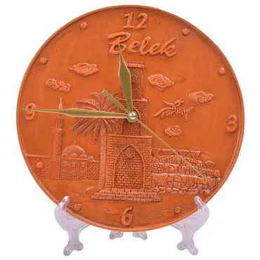 Belek Themed White Color Polyester Desktop Clock