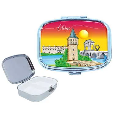 City Themed Customised Epoxy Rectangle Pill Box 57x45x15 mm - Standart - 3