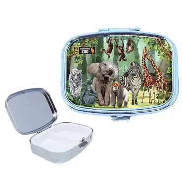 Zoo Themed Customised Epoxy Rectangle Pill Box 57x45x15 mm