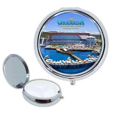 Hotel Themed Customised Epoxy Round Pill Box 50x15 mm