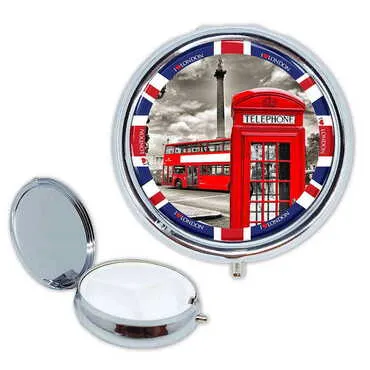 City Themed Customised Epoxy Round Pill Box 50x15 mm - Standart - 2