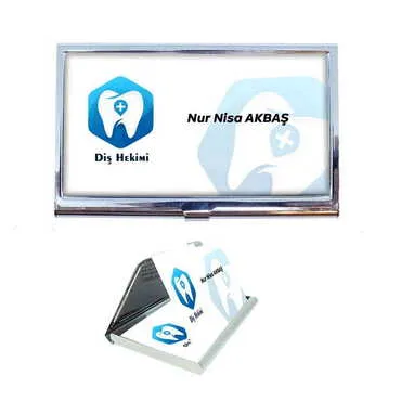 Dentist Themed Customised Metal Card Holder 94x60x8 mm - Standart - 2