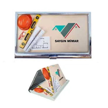 Architect Themed Customised Metal Card Holder 94x60x8 mm - Standart - 2