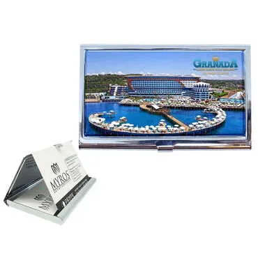 Hotel Themed Customised Metal Card Holder 94x60x8 mm