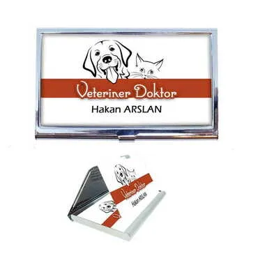 Veterinary Themed Customised Metal Card Holder 94x60x8 mm - Standart - 2