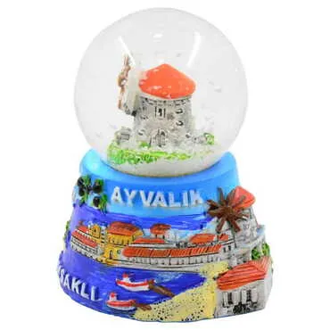 Ayvalik Themed Ayvalı Cunda Sarımsaklı Polyester Snow Globe 45Mm - Standart - 2
