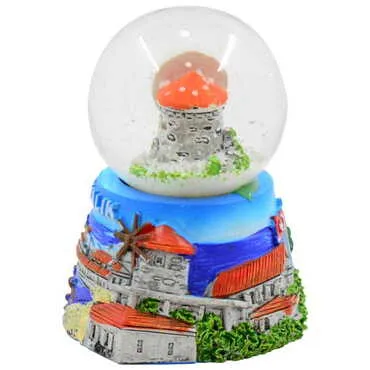 Ayvalik Themed Ayvalı Cunda Sarımsaklı Polyester Snow Globe 45Mm - Standart - 3