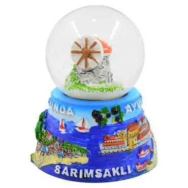 Ayvalik Themed Ayvalı Cunda Sarımsaklı Polyester Snow Globe 45Mm - Standart - 4