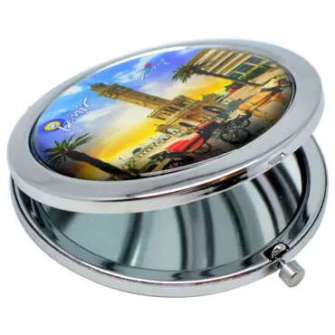 Toptan İzmir Temalı Myros Metal Yuvarlak Ayna 70x11 mm - 3