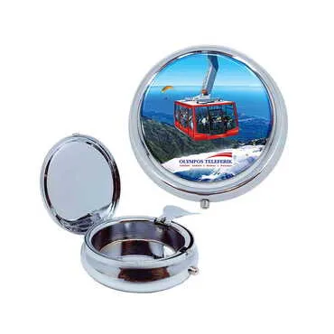 Cable Card Themed Customised Metal Epoxy Travel Pocket Ashtray 50x15 mm