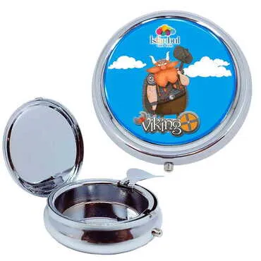 Theme Park Themed Customised Metal Epoxy Travel Pocket Ashtray 50x15 mm