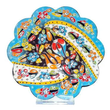 Turkish Ceramic Engraved Relief Trivet 182 mm