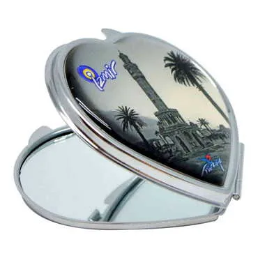 Toptan İzmir Temalı Myros Metal Kalp Ayna 70x65x8 mm - Standart - 2