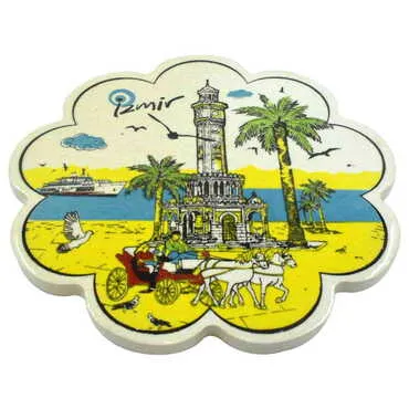 Toptan İzmir Temalı Seramik Yöresel Serigrafi Papatya Nihale 182 mm - Standart - 2