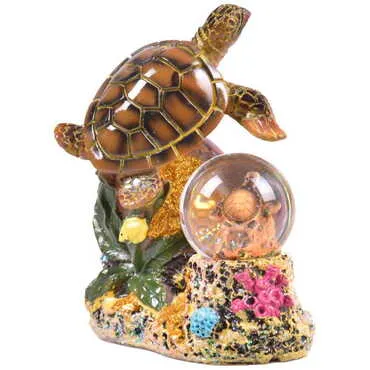 Polyester Turtle Snow Ball Figurine 14Cm - Standart - 4