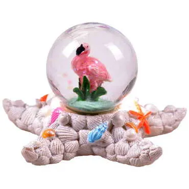 Polyester Flamingo Snow Globe - Standart - 2