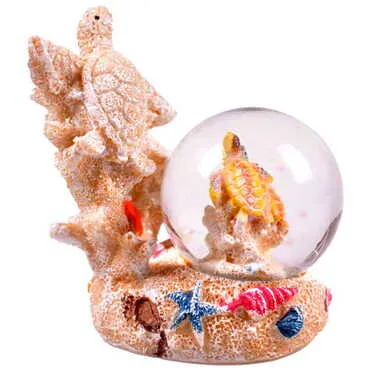 Polyester 2 Turtles Snow Globe 45mm - Standart - 2