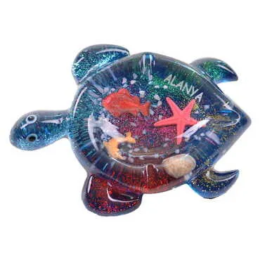 Alanya Themed Transparent Polyester Turtle Shaped Ashtray - 2
