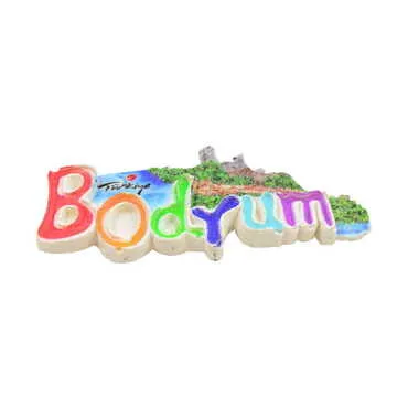 Bodrum Themed Polyester UV Printed Stoned And Nacrous Fridge Magnet - 2
